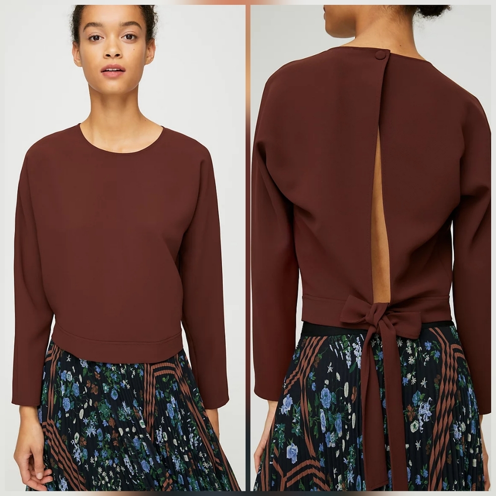 Wilfred Laon Tie-Back Blouse in Truffle